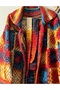 Women's Hand Knitted Square Motif Cardigan - 2