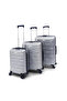 Moods Up 3-Piece Luggage Set, TSA Lock, ABS Hard Shell, Silver - 2