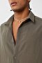 Basic Oversize Long Sleeve Shirt Khaki - 4
