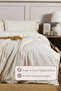 Impero Duvet Cover Set Single Fitted Sheet 100% Cotton (160X220 cm) Beige - 2
