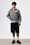 Oversized Polo Neck Sweatshirt Smoked - 3