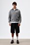 Oversized Polo Neck Sweatshirt Smoked