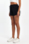 Women's Slit Combed Cotton Fabric Regular Fit Navy Blue Short Mini Casual Shorts - 2