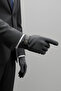 Men's Gray Stylish Gloves |   Fabric & Leather Detailed - 3