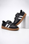 Black Cool Kids Retro Style Hook-and-Loop Children's Sneakers Comfortable and Stylish Daily Sneakers
