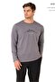 6101 Men's Long Sleeve Crew Neck Pajama Set-Gray