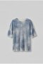 Men's Super Oversize Patterned Knitwear T-Shirt Blue