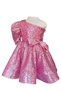 Pink One Shoulder Girl's Evening Dress - 6