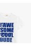 Slogan Printed Short Sleeve T-Shirt Cotton Crew Neck - 3