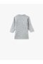 Crew Neck Long Sleeve Dress with Heart Appliqué - 2