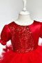 Girl's Red Sequined Tutu Dress - 7