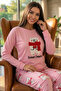 Pink Sweet Dream Patterned Thermal Women's Pajama Set - 2