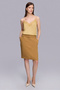 Knee Length Green Skirt with Belt at the Waist - 7