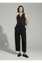 100% Cotton Black Double Pleated Front Trousers