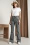 Flared Elasticated Jeans - Smoked