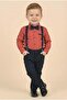 Baby boy bow tie suspender shirt set outfit ceremony ready