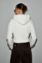 Iressine Women's Hooded Zippered Long Sleeve Regular White Sweatshirt - 7