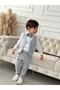 Baby Boy Set with Gray Striped Vest - 3