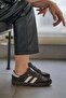 Women's Brown Orthopedic Sole Stripe Detailed Casual Sneaker 057 - 4