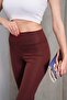 Women's Brown High Waist Shaping / Sculpting Flared Leggings - 3
