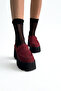 Burgundy Suede Thick Sole Loafers P9090 - 3