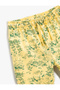 Floral Printed Shorts Elastic Waist Pocket Above Knee Cotton - 3