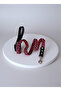 Dog Walking Leash Collar with Leather Handle 9 Layers Hair Weave Floş Rope Pink & Black