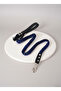 Dog Walking Leash Collar with Leather Handle 9 Layers Hair Weave Floş Rope Navy Blue & Black - 3