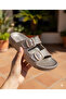 Powder Bronze Buckle Orthopedic Slippers - 2