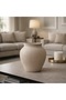 Handmade Natura Matte Textured Small Belly-Shaped Decorative Vase Cream/Beige - 2