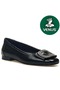 Pigi Genuine Leather Women's Ballet Shoes Black-Patterned Leather