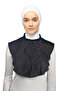 Women's Combed Cotton Hijab Circle Collar Lace Neck Collar - Smoke - 2