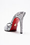Women's Pointed Toe Thin Heeled Slippers Sona Black White Snake - 2