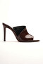 Women's Design Thin Heeled Slippers Carolina Brown Patent Leather