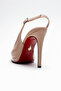 Women's Back Open Pointed Toe Thin Heeled Platform Shoes Hari Nude Patent Leather - 4