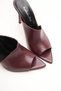 Women's Designer Thin Heeled Slippers Carolina Burgundy Skin - 3