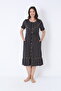 Women's Cotton Modal Fabric Button Detail Patterned Stylish Dress 7990 - 3