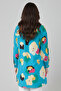 8888 Patterned Hijab Shirt Turquoise - 4
