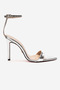 Women's Silver Mirror Single Strap Pointed Toe Heeled Sandals - Evening Dress Shoes Sanny - 2