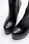 Women's Zippered Wedge Heeled Boots Dainas Black Skin - 3