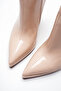 Women's Pointed Toe Thin Heeled Boots Accosie Nude Patent Leather - 3