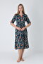 Women's Cotton Modal Fabric Button Detail Patterned Stylish Dress 7985 - 4