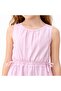 Pink Sleeveless Striped Girl Dress - 5