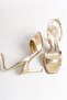 Lara Women's Square Toe Strappy Everyday Sandals Gold Leather - 7