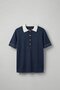Men's Contrast Polo Collar Premium Regular Fit T-Shirt Navy Blue