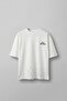 Men's Oversize Textured Printed 100% Cotton T-Shirt White - 2