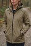 Women's Windbreaker Raincoat Seasonal Beige Sports Jacket with Shoulder Detail