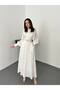 Long Dress with Detailed Belt and Built-in Pattern