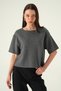 Anthracite Crew Neck Short Sleeve Blouse 8274A