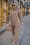 Women's Brown Fishnecklace Collar Comfortable Fit Double Set Knitwear - Casual Stylish - 4